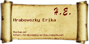 Hrabovszky Erika névjegykártya